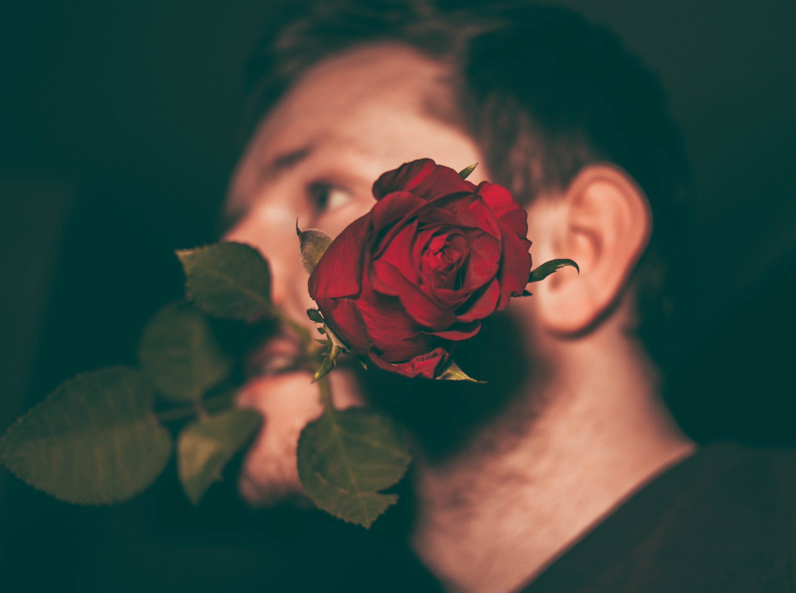 man with a rose